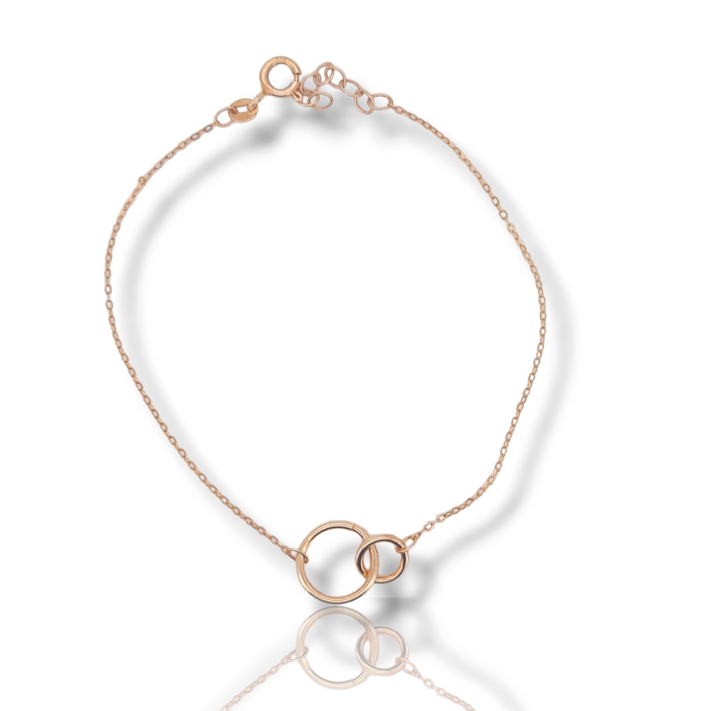 Βραχιόλι απο ροζ χρυσό κ9 με κρίκους (code S249352)